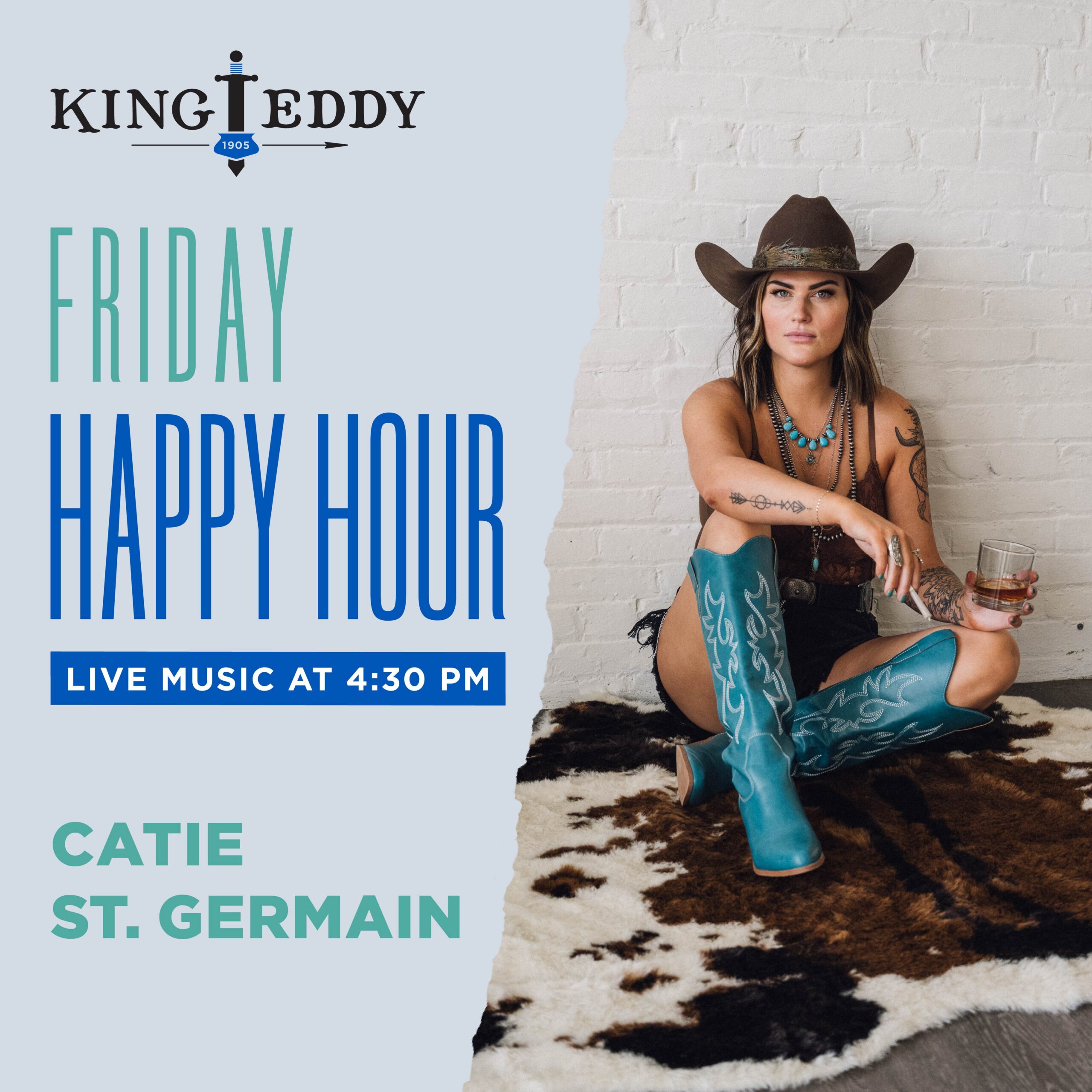 Happy Hour with Catie St. Germain event artwork from King Eddy